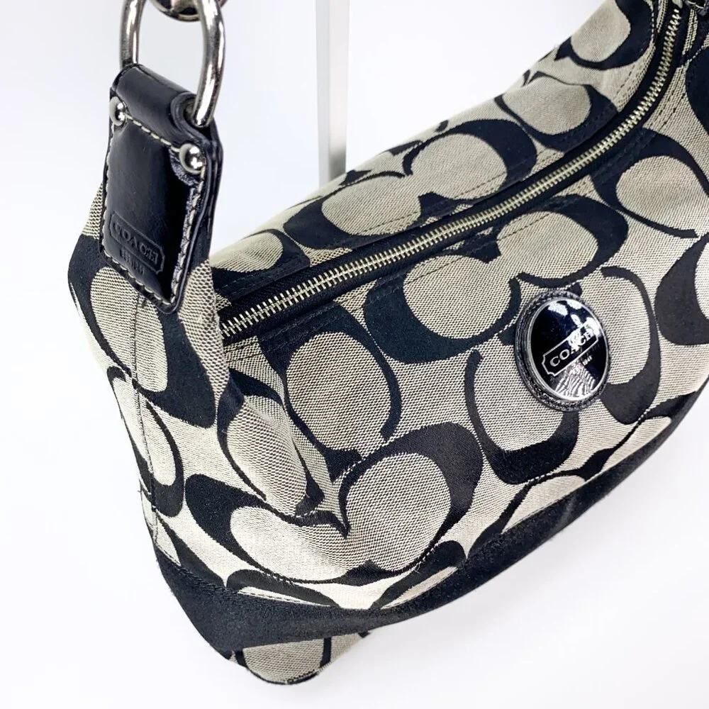 COACH Hobo Signature Stripe Canvas Shoulder bag - E1094-F15197 - Picture 5 of 15